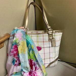 Coach tattersall tote **please read description**